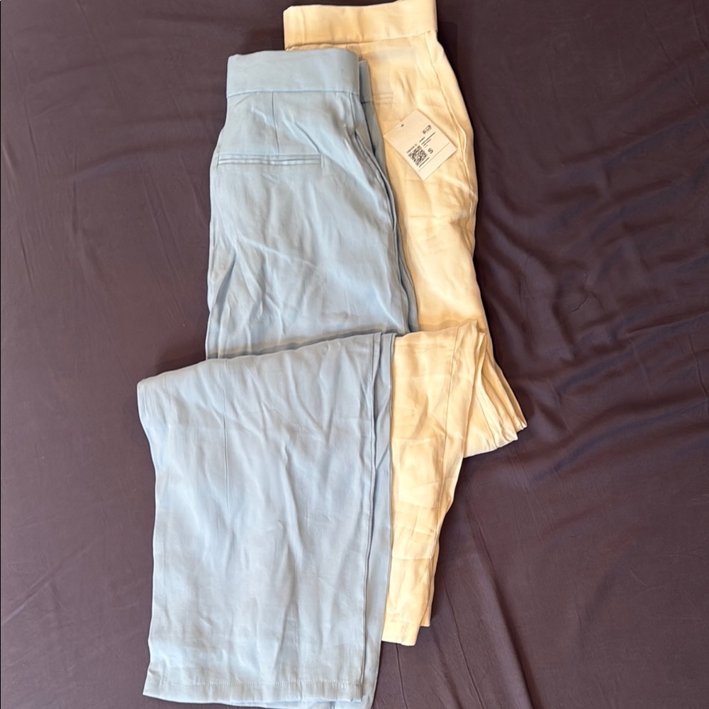 Forever 21 Wide Leg Pants in Blue and Cream